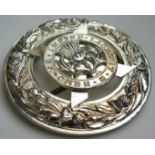 Lowland Brigade, heavy Officers Plaid Brooch, silver plated