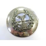 Gordon Highlanders silver plated Officers Plaid Brooch