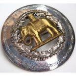 Dumbartonshire Rifle Volunteers Officers Plaid Brooch, silver plate and gilt, engraved quoit