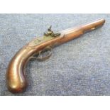 18th century officers flintlock pistol by Rigby in need of some work, needs cock, ramrod and