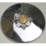 Scots Guards Plaid Brooch, chrome. Maker marked 'L.B. & B'.