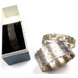 Three silver bangles - two modern hallmarked 1967 and 1973 and one Victorian bangle hallmarked