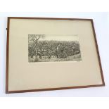 A. E. Grace, framed and glazed etching looking out over Winchester, titled 'Winchester' and dated