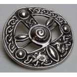 Alexander Ritchie, Iona, silver Celtic brooch marked A.R. (twice) Iona plus marks for Glasgow 1928.
