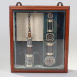 Victorian Submarine telegraph cables, the display housed within a glazed box frame, with a note to