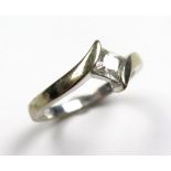 9ct Gold CZ set Ring size K weight 2.2 grams