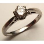 18ct White Gold Solitaire Diamond Ring approx 0.25ct weight size G weight 2.0grams