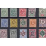 GB - KEDVII 1902 set to 1s value SG215/257 mounted mint   (15)