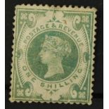 GB - 1s green QV SG211 mounted mint, some o/g, thin and folds noted, cat £275