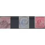 GB - KEDVII high values 2/6d, 5/- and 10/- SG260/265 fine used cat £870   (3)