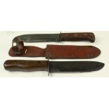 Knives: British Model 'D' Army Survival Knives 1) A good Model 'D' British Army Survival knife.