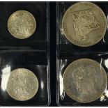 Austro-Hungarian commemorative silver 2 Guldens 1854 and 1879 EF, plus 1 Corona 1915 EF, and 2