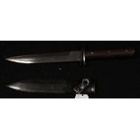 An Italian WW2 MSVN (Pugio) army combat knife. Spear point S/E blade 8". Wooden grip with 3