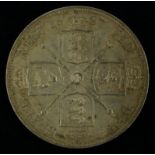 Double Florin 1887 (A1). EF/GEF