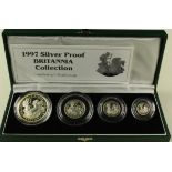 Britannia Silver Four coin set 1997. Proof aFDC. Boxed as issued