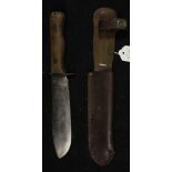 A British W/D Model 'D' Army survival knife. Ricasso marked 'IB/4594/WD^. With makers name '