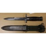 A good USM1 Carbine knife bayonet. Blade approx 7". Blued blade & mounts. Of superior construction