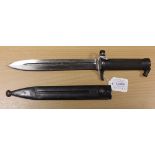 A Swedish Model 1896 all steel bayonet in excellent condition in its blued steel scabbard. Profuse