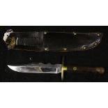 A WW2 Bowie Knife blade 6" by William Rogers of Sheffield. A good quality knife with brass cross