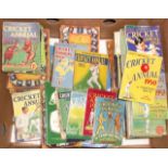 Cricket annuals, a collection of 80+ annuals, almanacks etc, mostly 1950's onwards, a few earlier