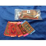 Tobacco Felts, ATC, Miniature Conventional Rug Designs, 43 different, dolls house size (vg)