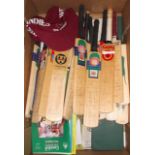 Cricket, mixed selection inc. Scorecards, tickets, books, brochures, signed miniature cricket