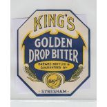 Beer Label, King & Co, Syresham, King's Golden Drop Bitter, octagonal, (vg) (1)