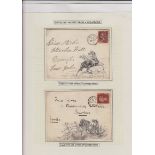 Ephemera, P Jones Collection, a selection of 4 illustrated envelopes, 1893 pen and ink sketch of