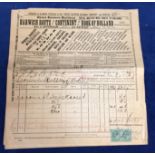 Railwayana, Great Eastern Railway, four printed & written sheets giving details of goods transported
