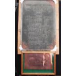 Breweriana, Simonds, a board mounted plaque with raised text inscription relating to the