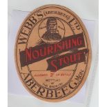 Beer Label, Webb's (Aberbeeg) Ltd, Aberbeeg, Webb's Nourishing Stout, large v.o, (100mm high) (