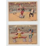 Trade cards, Liebig, 4 sets, The Circus S212 (some back staining), Pierrot Unwell S322 (gd),