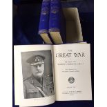 Military books, The Great War by Winston Churchill, three hardbacked volumes, published by George