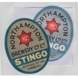 Beer Labels, Northampton Brewery Co Ltd, Stingo, two different v.o's (gd) (2)
