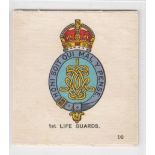 Tobacco silks, L. Youdell Collection, Muratti, Regimental Badges, Series B (Diff 4-18) (set, 15