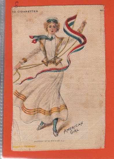 Tobacco silks, L. Youdell Collection, ATC, Flag Girls of All Nations, 'P' size (Nebo Cigarettes) (