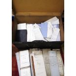 Ephemera, a metal deed box containing a large quantity of mostly 19th century legal documents &