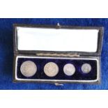 English Coins, Maundy set, 1901, four pence, three pence, two pence & penny in original case of