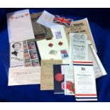Ephemera, Military, World War 1 selection including Cinderella stamps for the Red Cross, War Savings