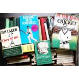 Cricket books/annuals, a collection of 40+, mostly 1940's/50's, noted 'Spinning Round the World'