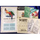 Ephemera, Military, World War 2 selection, including scarce 'Going Ashore?' poster showing parrot