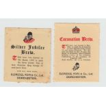 Beer Labels, Eldridge Pope & Co Ltd, Dorchester, Coronation Brew (gd) & 1937 Silver Jubilee Brew (