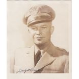 Autograph, Politics, USA President, a signed photo of Dwight D. Eisenhower in military uniform, blue