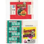 Trade card wrappers, A&BC Gum, three different football card wrappers, 6 Giant 6d cards,