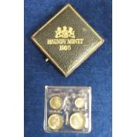 English Coins, Maundy set, 1905, four pence, three pence, two pence & penny in original case of