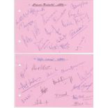 Cricket autographs, a collection of 28 autograph album pages, all bearing multiple signatures,