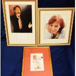 Autographs etc, two framed & glazed colour photos, Cliff Richard with faded clipped signature