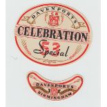 Beer Labels, Davenport's Brewery Ltd, Birmingham, Coronation 1953 label with neck strap (vg) (2)