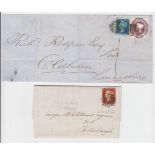Postal History, P. Jones Collection, GB entire of 1855, addressed to Oldham, Lancs, with 2d blue &
