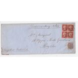 Postal History, P. Jones Collection, two 1843 entires, plus four GB QV covers with 1d reds, 2d blues